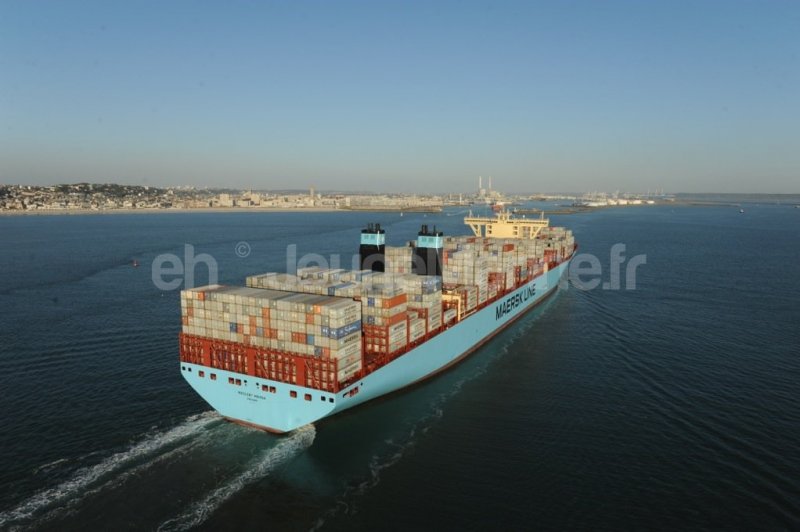 Magleby Maersk. 1ere escale en France au Havre. Photo : Éric Houri. Jeune Marine ©
