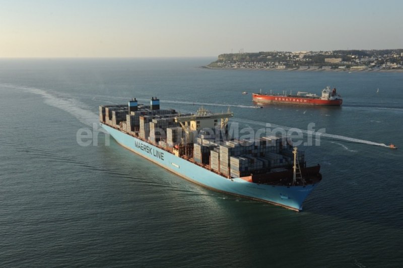 Magleby Maersk. 1ere escale en France au Havre. Photo : Éric Houri. Jeune Marine ©