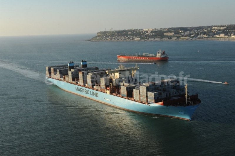 Magleby Maersk. 1ere escale en France au Havre. Photo : Éric Houri. Jeune Marine ©
