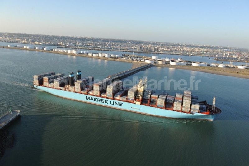 Magleby Maersk. 1ere escale en France au Havre. Photo : Éric Houri. Jeune Marine ©