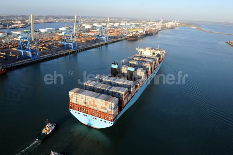 Magleby Maersk. 1ere escale en France au Havre. Photo : Éric Houri. Jeune Marine ©
