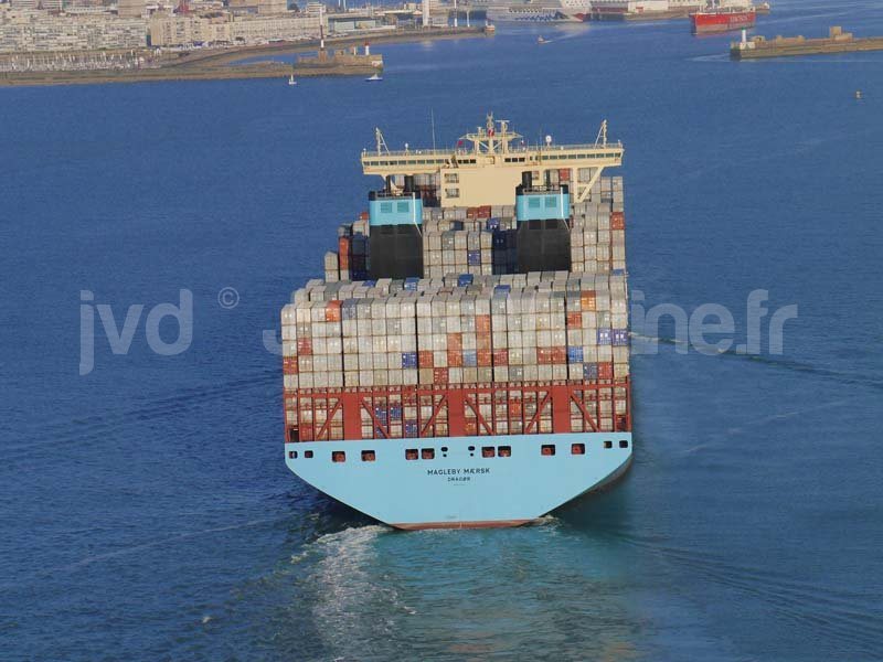 Magleby Maersk. 1ere escale en France au Havre. Photo : Jean-Vincent Dujoncquoy. Jeune Marine ©
