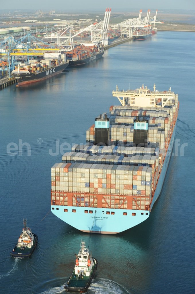 Magleby Maersk. 1ere escale en France au Havre. Photo : Éric Houri. Jeune Marine ©