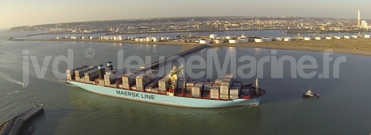Magleby Maersk. 1ere escale en France au Havre. Photo : Jean-Vincent Dujoncquoy. Jeune Marine ©
