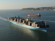 Magleby Maersk. 1ere escale en France au Havre. Photo : Éric Houri. Jeune Marine ©