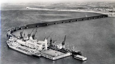 Le môle de la Pallice dans les années 50, avec la gare maritime - DR