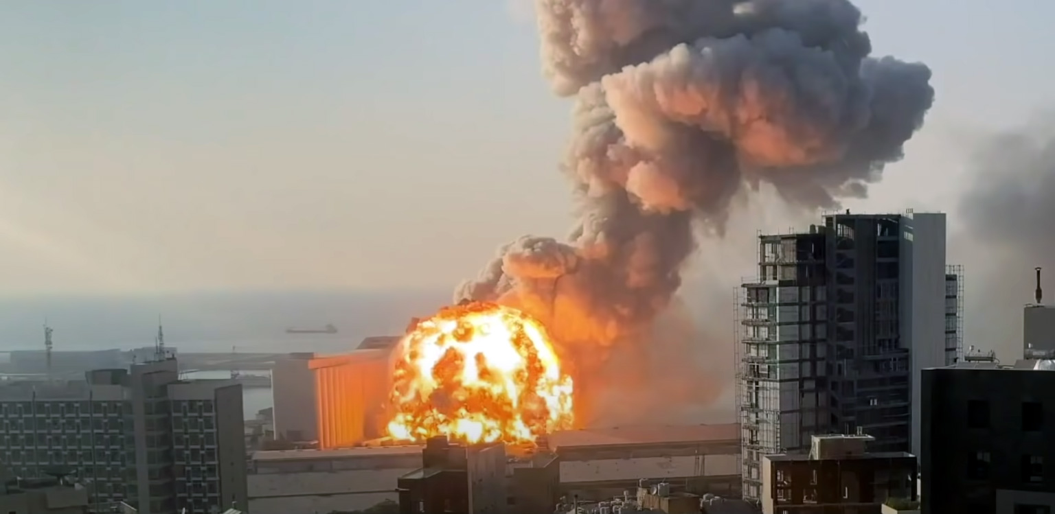 Explosion au port de Beyrouth, 4 août 2020 © Capture d‘écran vidéo forensic-architecture.org