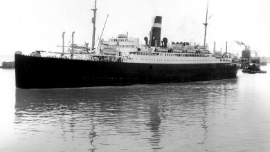 Le SS Athenia dans le port de Montréal en 1933. © 1933 National Archives of Canada