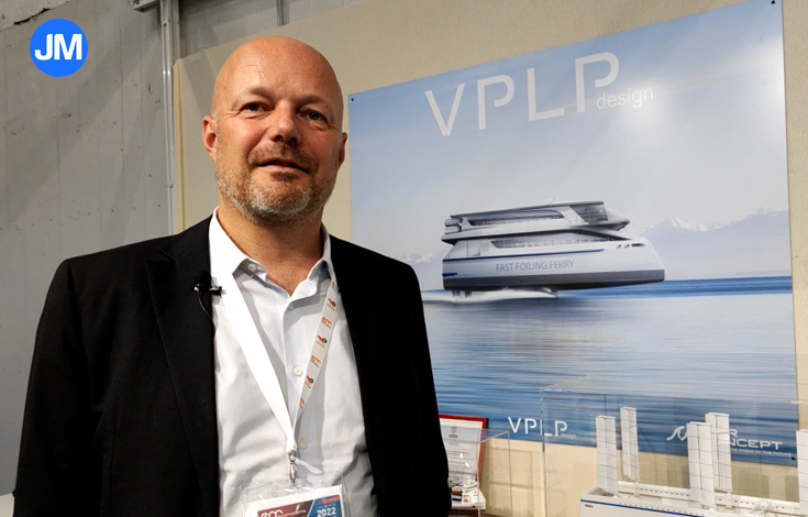 Ludovic GERARD nous accueille sur son stand VPLP-ALWENA Shipping