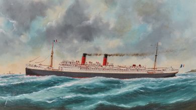 Léon Hamonet (1877-1953), Le vapeur DEVONIA, avec annotation au dos de Marin Marie. © drouot.com