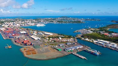 Vue aérienne Port de Nouméa © PANC