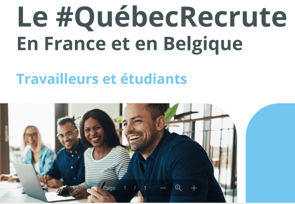 Capture ecran Quebec recrute