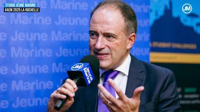 Eric BANEL - Directeur général des Affaires Maritimes, de la pêche et de l’aquaculture au Studio Jeune Marine aux Assises de l’économie de la mer, La Rochelle 2025 © JM