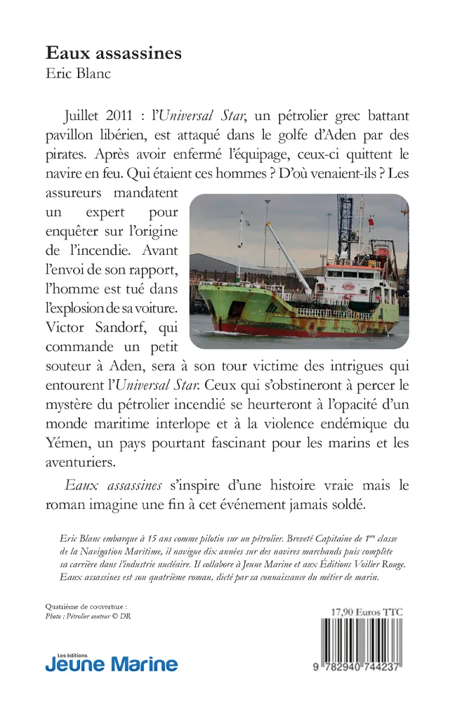 Eaux assassines - Eric Blanc. Éditions Jeune Marine Eaux assassines - Eric Blanc. Éditions Jeune Marine